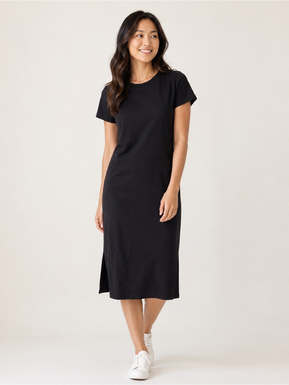J.Crew Black Cotton Midi T-Shirt Dress
Size XS
